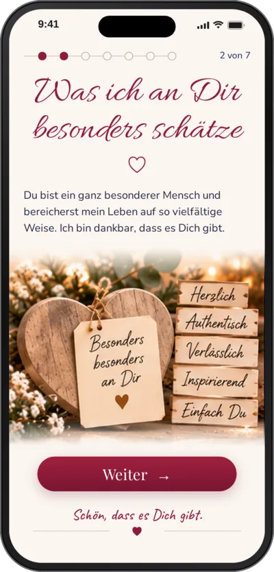 Szene 2 von 7: Deine persönlichen Worte