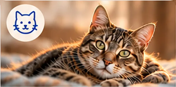 Getigerte Katze, die entspannt liegt